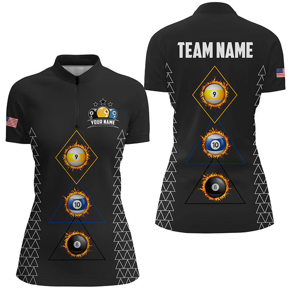 Personalized Billiard 8 Ball 9 Ball & 10 Ball Shirts For Women, Unique Team Jerseys Billiard Shirts TDM1711