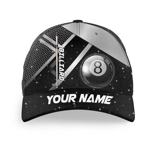 Personalized 8 Ball Pool Black Billiard Cap Hats For Pooler Custom 3D Printed Billiard Baseball Caps TDM2119