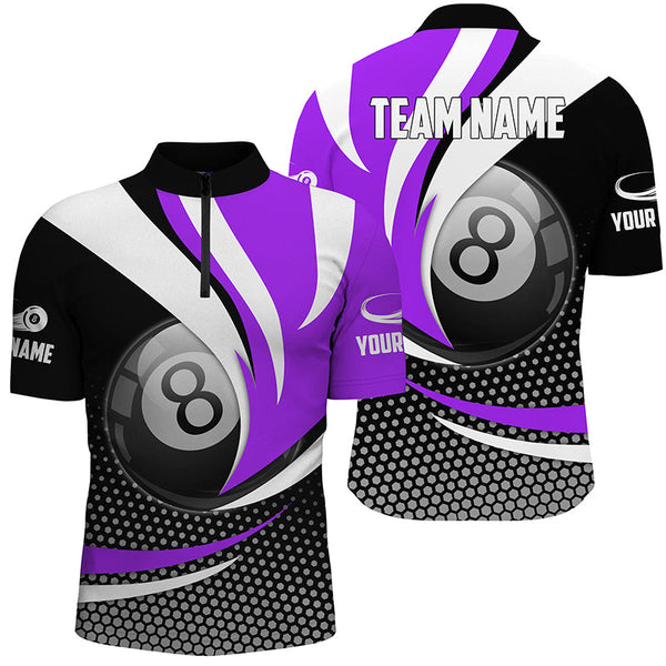 Personalized 8 Ball Billiard Purple Version 3D Shirts For Men Best Custom Gifts For Pooler TDM1542