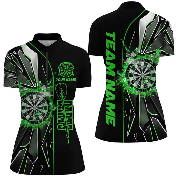 Personalized Green Break Glass 3D Darts Shirts For Women Custom Dart League Shirts Best Darts Jersey TDM2151