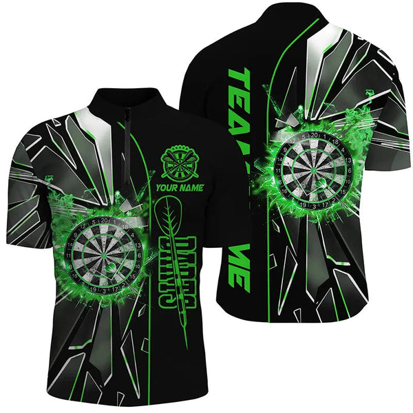 Personalized Green Break Glass 3D Darts Shirts For Men Custom Dart League Shirts Best Darts Jersey TDM2151