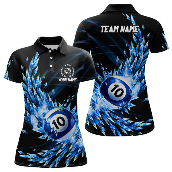 3D Blue Frozen Ice Women Billiard Shirts Personalized 10 Ball Pool Billiard Attire Jerseys TDM1773