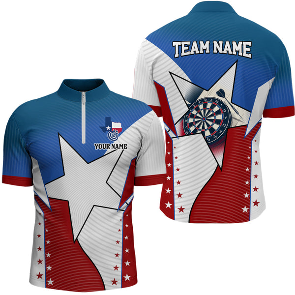 Personalized Texas Flag Darts Shirts For Men Custom Name Patriotic Texas Darts Jerseys Apparel TDM2212