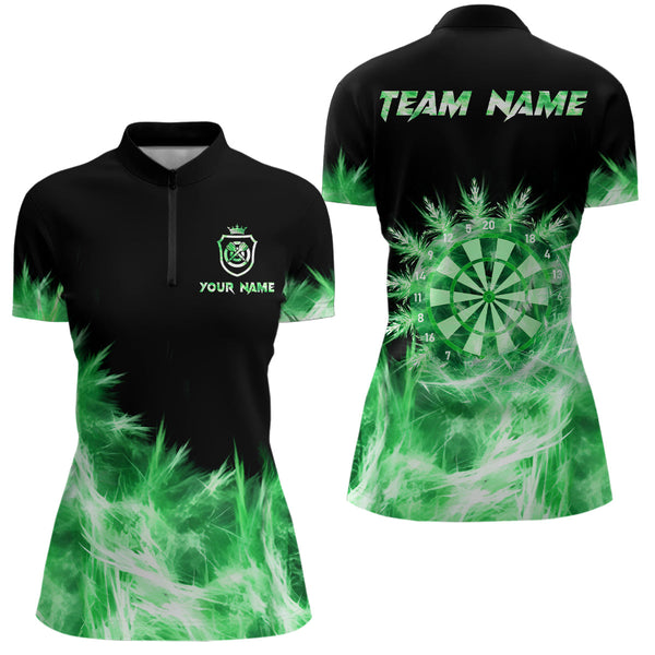 Icy Green Light Womens Darts Polo & Quarter Zip Shirts Custom Dart Shirts For Team Darts Jerseys TDM2578