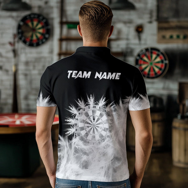 Icy Black White Light Men Darts Polo & Quarter Zip Shirts Custom Dart Shirts For Team Dart Jerseys TDM2832