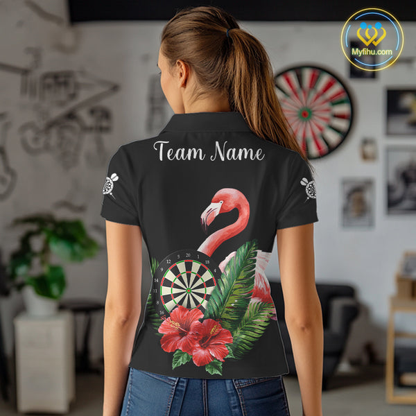 Personalized Tropical Flamingo Darts Shirt For Women, Funny Darts Jerseys Custom Darts Gifts TDM4327