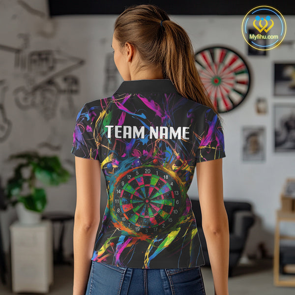 Funny Colorful Dartboard Graffiti Style Dart Shirts For Women Custom Darts Team Jerseys, Darts Gifts TDM4113