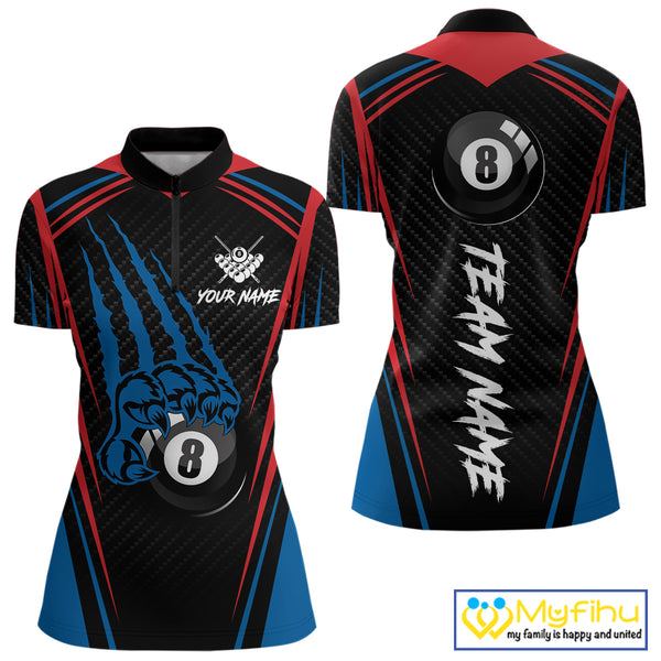 Personalized Scratch 8 Ball Pool Billiard Shirt For Women, Billiard Jerseys Team Polo & 1/4 Zip TDM4333
