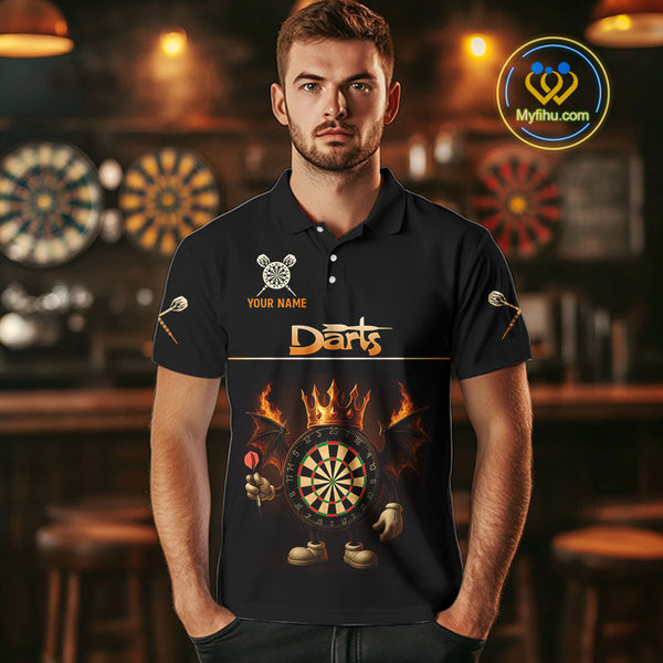 Custom Funny Dartboard Kings Darts Team Men Polo Shirts, Halloween Dart Outfit NYN0094