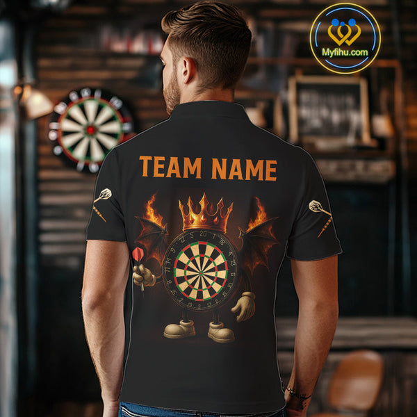 Custom Funny Dartboard Kings Darts Team Men Polo Shirts, Halloween Dart Outfit NYN0094