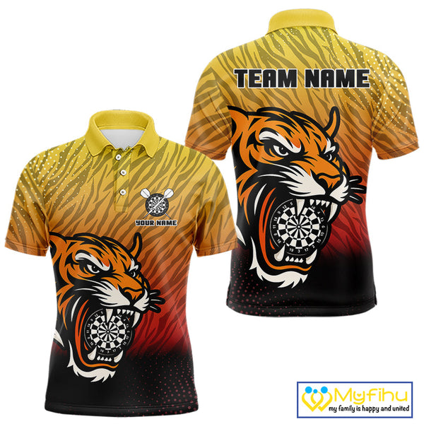 Custom Tiger Dart Team Polo Shirts For Men, Tiger Dart League Shirts NYN0106
