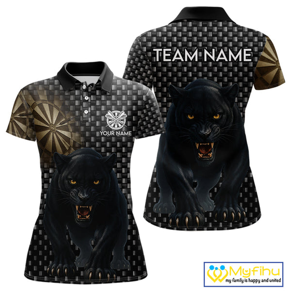 Custom Black Panther Dart Team Polo Shirt For Women, Dart Tournament Shirt NYN0531