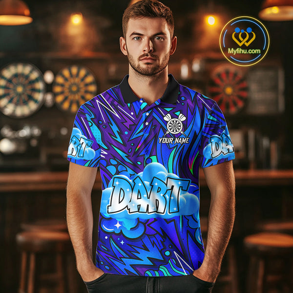 Custom Funny Graffity Dart Polo Shirt For Men, Dart Team Jerseys NYN0570