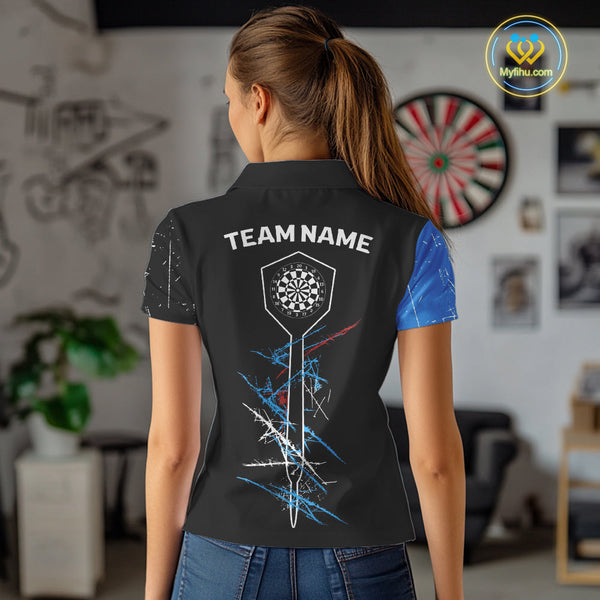 Custom Grunge Dart Arrow Dartboard Vintage Dart Team Women Polo Shirts, Dart League Shirt NYN0215