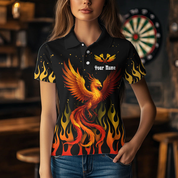Custom Flame Phoenix Dart Jerseys, Dart Team Women Polo Shirts Dart League Shirt NYN0304