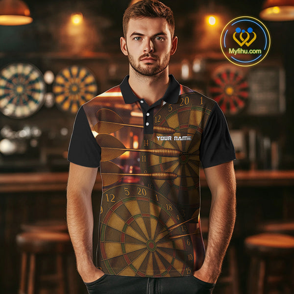 Custom Vintage Dart Polo Shirts For Men, Retro Dart League Shirt NYN0387