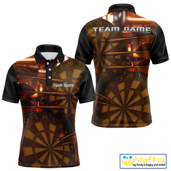 Custom Vintage Dart Polo Shirts For Men, Retro Dart League Shirt NYN0387