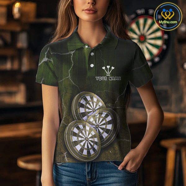 Custom Lightning Triple Dartboard Vintage Dart Women Polo Shirt, Team Uniform NYN0679