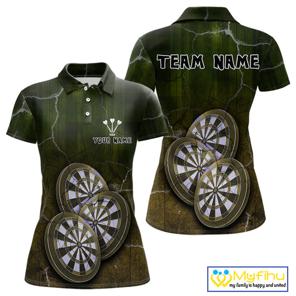 Custom Lightning Triple Dartboard Vintage Dart Women Polo Shirt, Team Uniform NYN0679