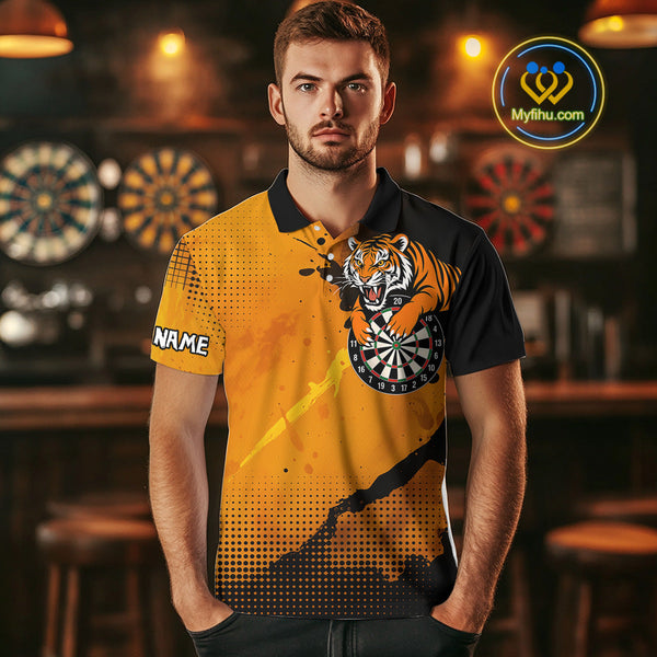 Custom Tiger Dart Team Polo Shirts For Men, Tiger Dart League Shirts NYN0336
