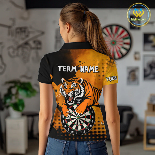 Custom Tiger Dart Team Polo Shirts For Women, Tiger Dart League Shirts NYN0336