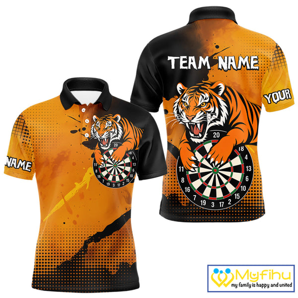 Custom Tiger Dart Team Polo Shirts For Men, Tiger Dart League Shirts NYN0336