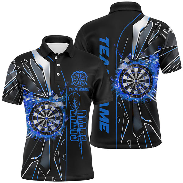 Personalized Blue Break Glass 3D Darts Shirts For Men Custom Dart League Shirts Best Darts Jersey TDM2274