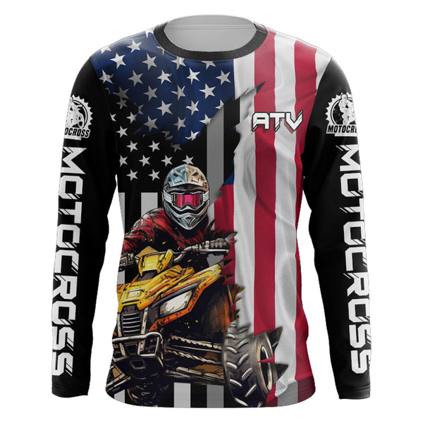 ATV Motocross Jersey American Flag Upf30+ ATV Quad Bike Jersey Men Kid ATV Riding Shirt MX66