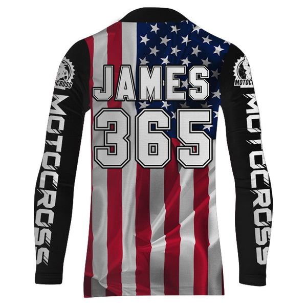 ATV Motocross Jersey American Flag Upf30+ ATV Quad Bike Jersey Men Kid ATV Riding Shirt MX66