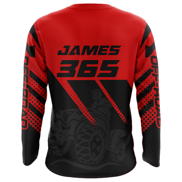 ATV Racing Jersey Red Youth Men ATV Quad Bike Shirt Upf30+ ATV Riding Jersey Off-road MX68