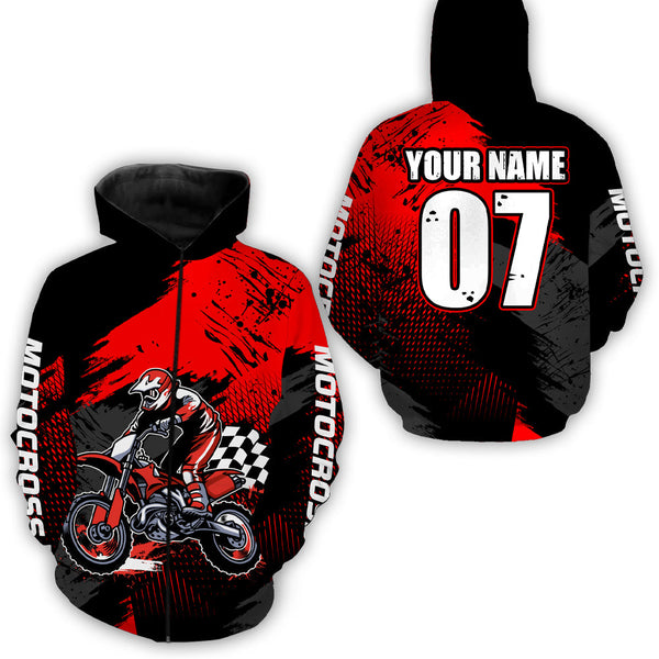 Motocross Racing Hoodie Custom Dirt Bike Hoodie Zip Up For Biker Men Women MH47