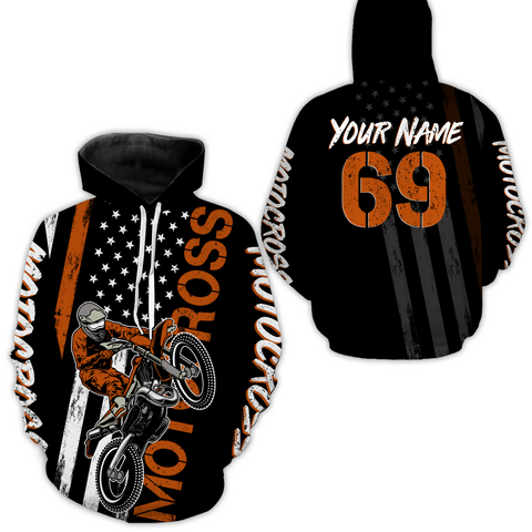 Orange Motocross Racing Hoodie For Biker Men Women Off-road Motorcycle Hoodie MH05