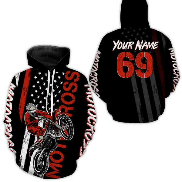 Red Motocross Racing Hoodie For Biker Men Women Off-road Motorcycle Hoodie MH05