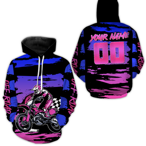 Personalized Motocross Hoodie Dirt Bike Racing Hoodie For Men Women US Biker MH38