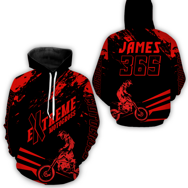 Personalized Red Motocross Racing Hoodie Jersey For Men Women Dirt Bike Hoodie MH59