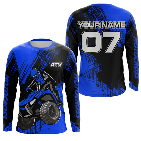 ATV Racing Jersey Blue Custom ATV Jersey For Youth Men Women ATV Quad Bike Shirt MX99