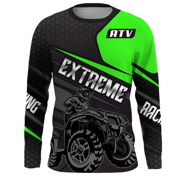 ATV Quad Racing Jersey Kid Men Women Upf30+ Green Quad Bike Shirt ATV Motocross MX57