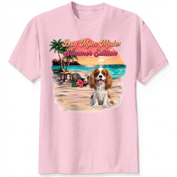 Dog Mom Summer Edition Custom Personalized Dogs T-shirt Gift for Dog Mom FSDM40
