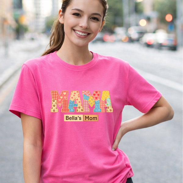 Dog Mama Custom Dog's Name Vintage T-shirt for humans, Personalized Gift for Dog Mom FSD4812