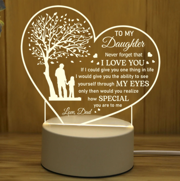 To My Daughter Gifts from Dad, Daughter Night Light, Father Daughter Led Lamp TNL8