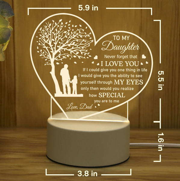 To My Daughter Gifts from Dad, Daughter Night Light, Father Daughter Led Lamp TNL8