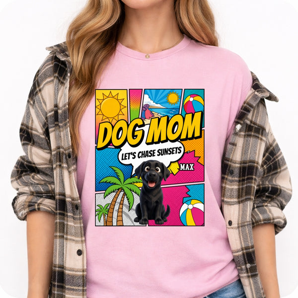 Colorful Pop Art Summer Custom Personalized Dogs T-shirt for Dog Mom FSDM43