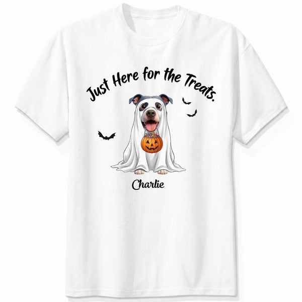 Funny Just Here for the Treats Custom Halloween Dogs T-shirt for Dog Mom Dog Dad FSDM49