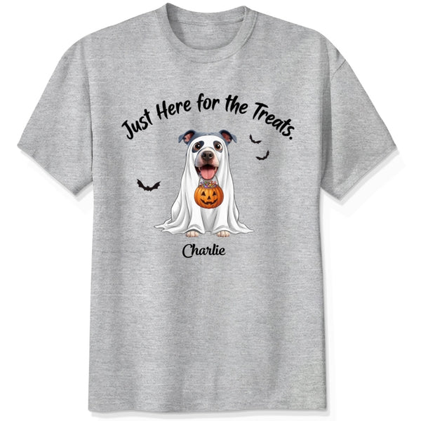 Funny Just Here for the Treats Custom Halloween Dogs T-shirt for Dog Mom Dog Dad FSDM49