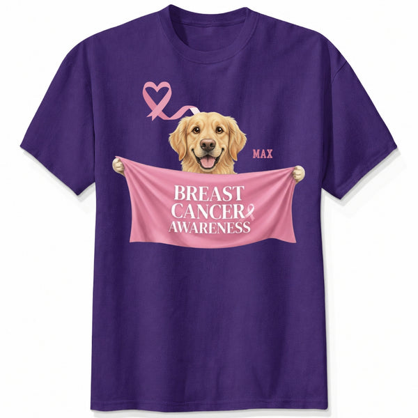 Breast Cancer Awareness Custom Personalized Cute Dogs Unisex T-shirt FSDM34