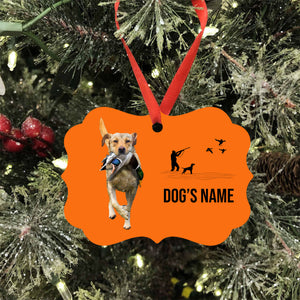 Yellow Labrador Retriever Hunting Dog Custom Name Medallion Aluminum Ornament - Dog Christmas ornament FSD4345