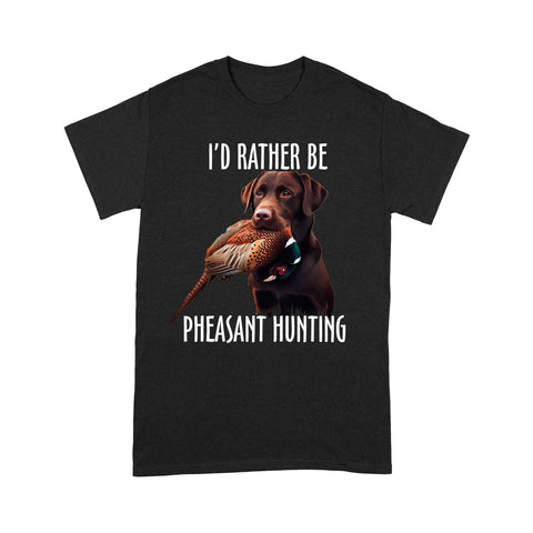 Chocolate Labrador Dog Pheasant Hunting T-shirt FSD4590 D02