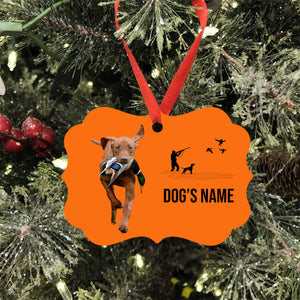 Vizsla Hunting Dog Custom Name Medallion Aluminum Ornament - Dog Christmas ornament FSD4362