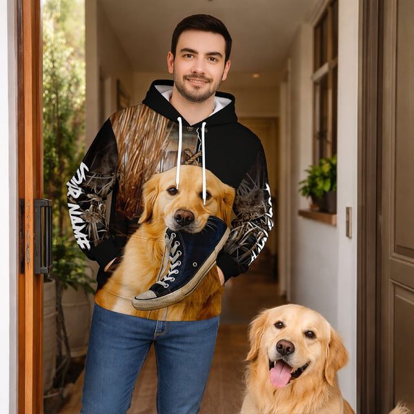 Funny Dog Holding a Shoe Hoodie – Personalized for Dog Owners FSD4765