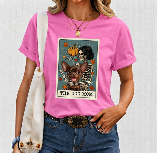 The Dog Mom Personalized Dogs Tarot Card T-Shirt - Spooky Skeleton Autumn Vibes T-shirt FSDM64